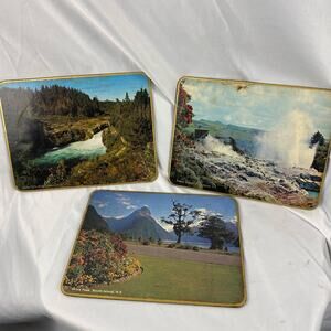 Vintage Set of Three New Zealand Souvenir‎ Place Mats 9x7"